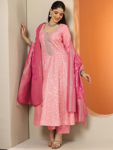 Libas Art Women Ethnic Motifs Panelled Kurta with Trousers & Dupatta