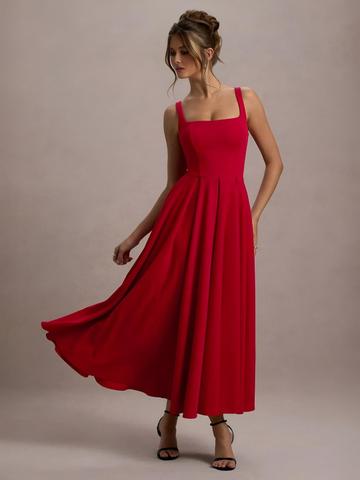 SZN Fit & Flare Midi Dress