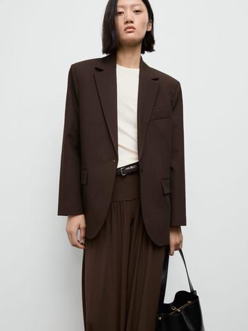 MANGO Straight Fit Single-Breasted Semiformal Blazer