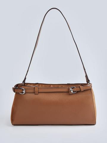 max Women Solid Structured Buckle Detail Shoulder Bag