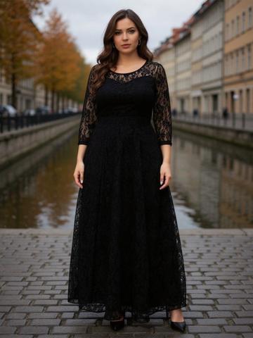 Sztori Floral Embroidered A-Line Maxi Dress