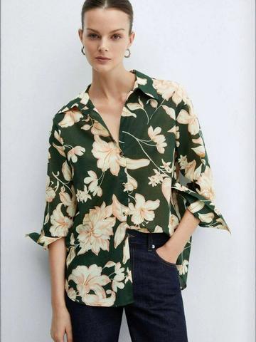 SZN Women Green Floral Tops