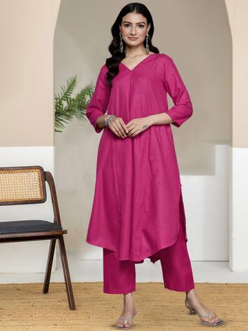 Varanga V-Neck A-Line Kurta With Trouser
