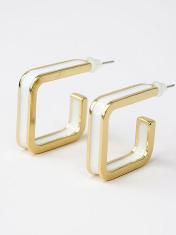 RAPPERSSHOP Geometric Gold-Plated Korean Hoop Earrings
