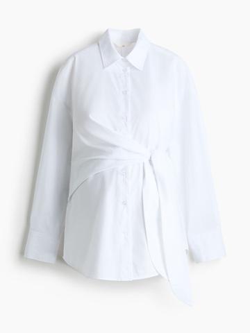 H&M MAMA Tie-Detail Cotton Shirt