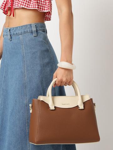 Fastrack Tan Gridelle Satchel