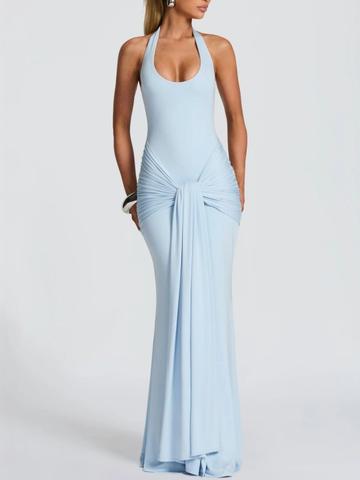 JC Mode Halter Neck Bodycon Maxi Dress