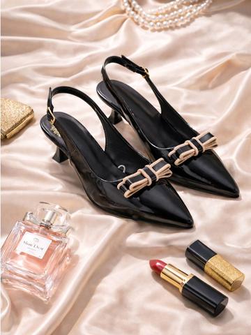Stylestry Party Kitten Pumps with Bows