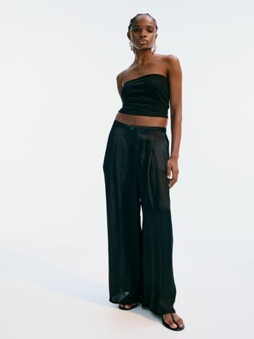 H&M Wide Satin Trousers