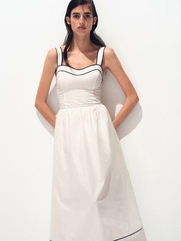H&M Flared-Skirt Cotton Dress