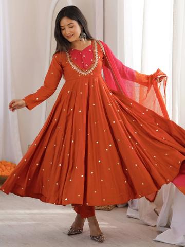 Wedani Women Regular Sequinned Kurta with Trousers & With Dupatta
