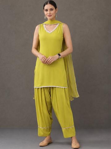 Navibhu Formal Women Regular Kurta with Patiala & With Dupatta