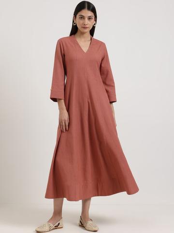 Pink Fort A-Line Midi Dress