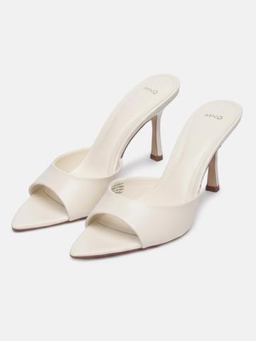 MANGO Textured Slim Heeled Peep Toes