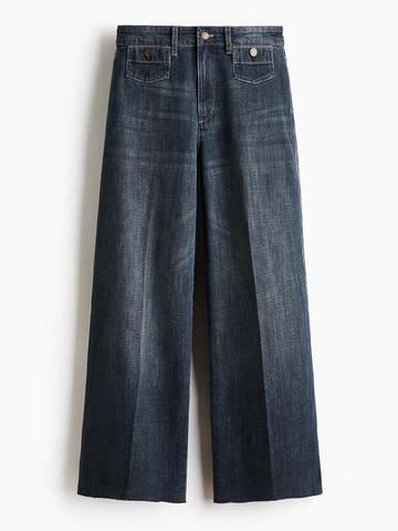 H&M Wide High Waist Ankle Jeans