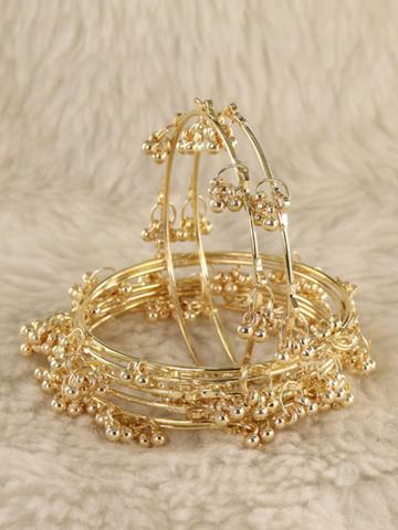 ZULKA Set Of 8 Ghungroo Studded Kashmiri Bangles