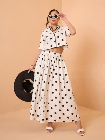 Pink Paprika by SASSAFRAS Printed Shirt Collar Shirt & Skirt Co-Ords
