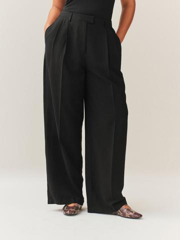 NEXT Women Hourglass Wide Leg Pleated Trousers