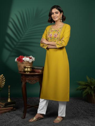 Anouk Mirage Women Floral Embroidered Thread Work Floral Kurta