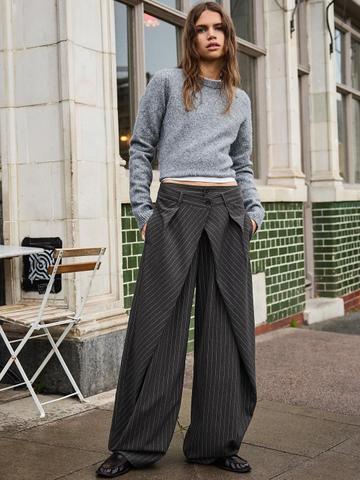 Bershka Barrel trousers with pleats