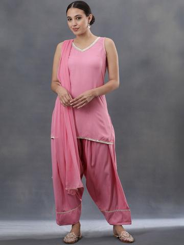 Anouk Women Cotton Printed Straight Kurti Farshi Salwar with Dupatta