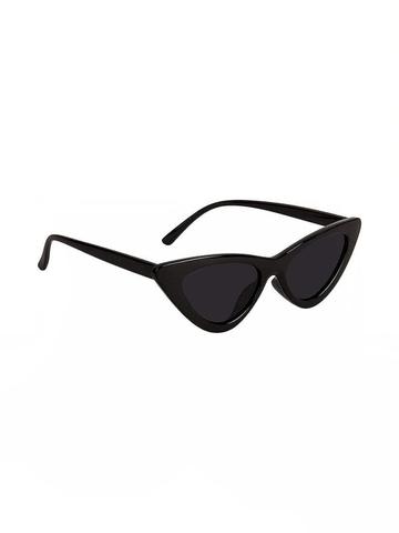 YOUTH CLUB Unisex Black Lens & Black Cateye Sunglasses with
