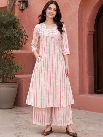 DSK STUDIO Women Printed Regular Pure Cotton Kurta with Palazzos