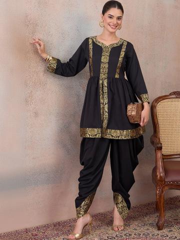 Antheaa Brocade Highlight Top with Trousers