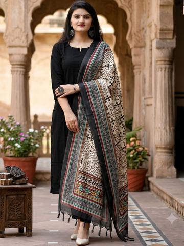 KALINI Women Ethnic Motifs Regular Kurta with Trousers & With Dupatta
