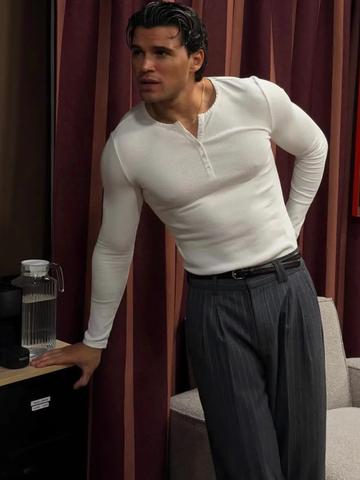 Bartus Men Henley Neck T-shirt