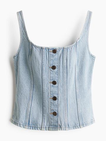 H&M Button-Front Denim Top