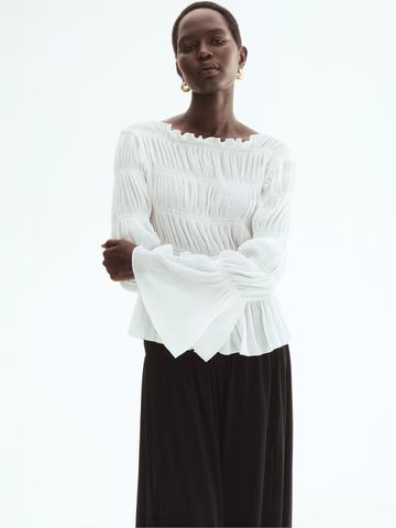 H&M Smocked boat-neck top