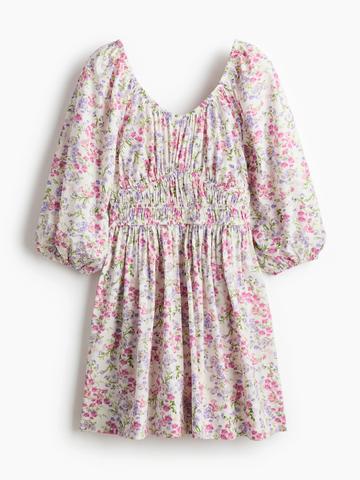 H&M Flared-Skirt Cotton Dress