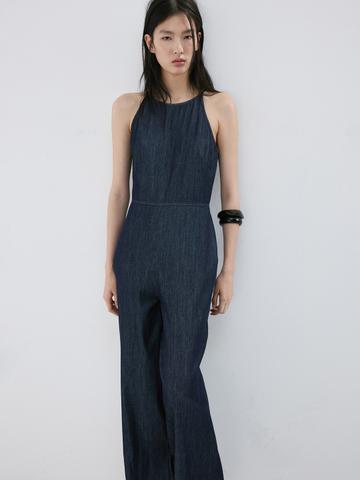 MANGO Halter Neck Basic Jumpsuit