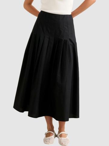 Forever New Women Cotton Cotton Cambric Accordion Pleated Midi A-Line Skirt