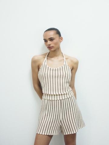 H&M Pointelle-knit halterneck top