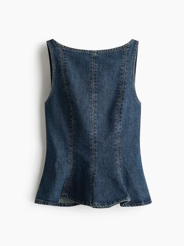 H&M Denim Peplum Top