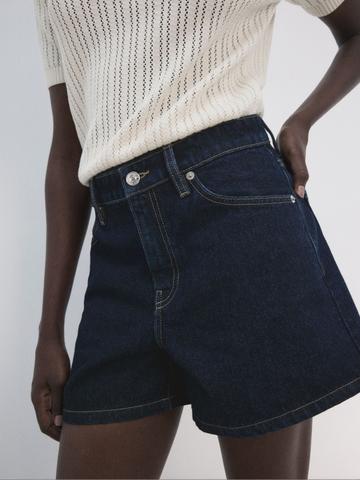MANGO Starring Hailey Bieber Women Denim Shorts