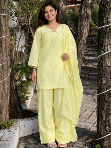 TWINS LADY Women Embroidered Regular Thread Work Kurta with Patiala & With Dupatta