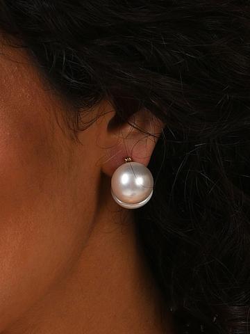 SOHI Gold-Plated Contemporary Studs Earrings