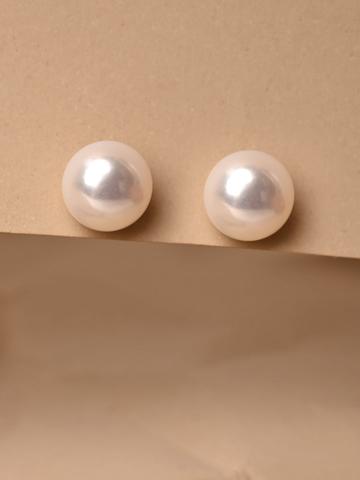 Clara Rhodium-Plated 925 Sterling Silver Contemporary Studs Earrings