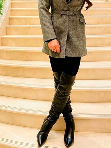 Saint G Women Heeled Genuine Leather High-Top Regular Boots