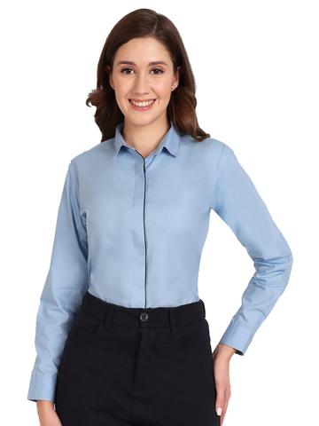 ASCIIBLUES Regular Fit Spread Collar Long Sleeve Cotton Formal Shirt