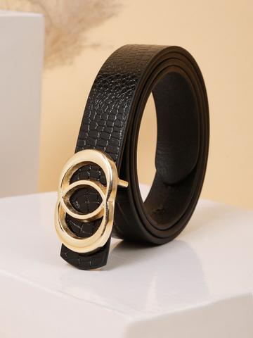 Teakwood Leathers Women Textured Leather Belt