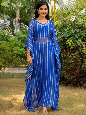 HOUSE OF JAMOTI Striped Kaftan Kurta With Trouser
