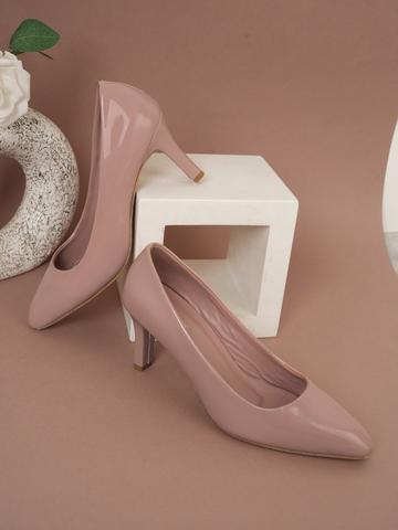 Get Glamr Pointed Toe Block Heeled Pumps