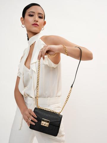 KLEIO Textured Structured Sling Bag