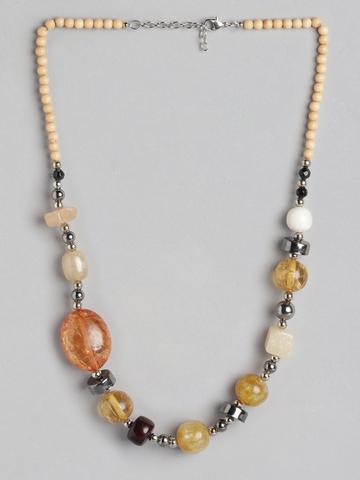 RICHEERA Silver-Plated Artificial Beads Necklace
