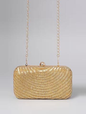 A Clutch Story Embellished Box Clutch