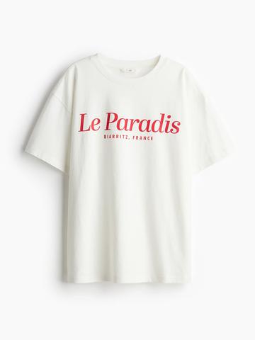H&M Women Pure Cotton Printed T-shirt